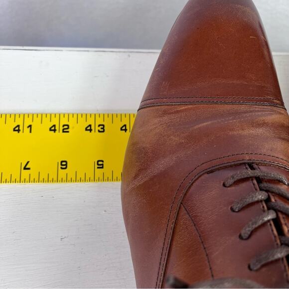 Florsheim Shoes Oxford Mens 10.5D Brown Lace Up Leather Upper Lace Up Cap Toe - Picture 5 of 9